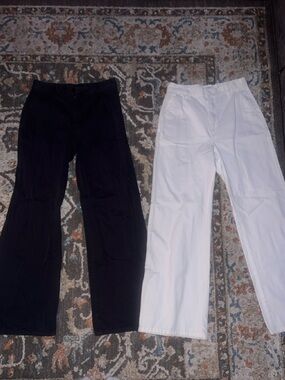 TWO PAIRS of Cotton On Wide-Leg High-Waist Black and White Trousers